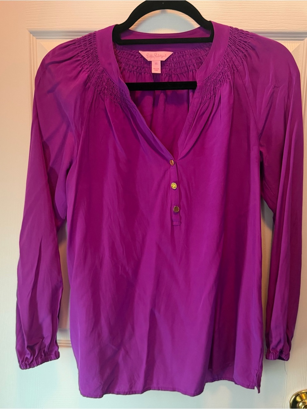 Lilly Pulitzer purple Elsa top